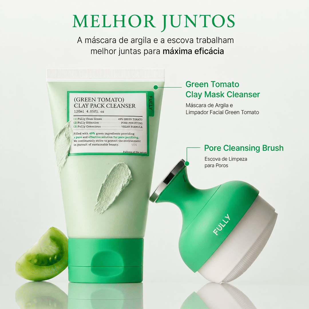 Green Tomato 2 em 1 — Máscara + Esfoliante Facial para Limpeza Profunda